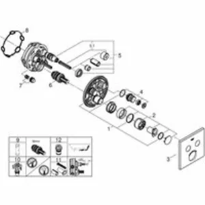 Внешняя часть смесителя для душа GROHE SmartControl квадратная, на 2 потребителя, хром (29148000) Внешняя часть смесителя для душа GROHE SmartControl квадратная, на 2 потребителя, хром (29148000)